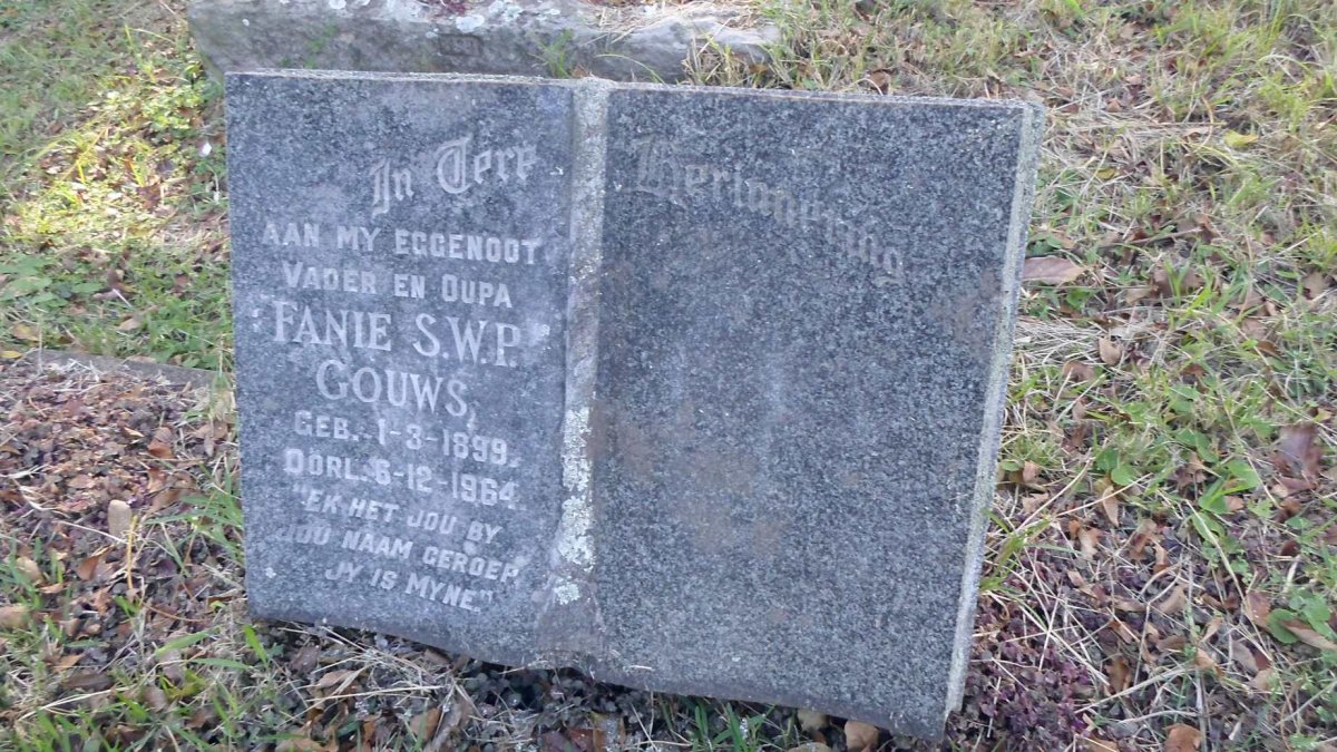 GOUWS Fanie S.W.P. 1899-1964