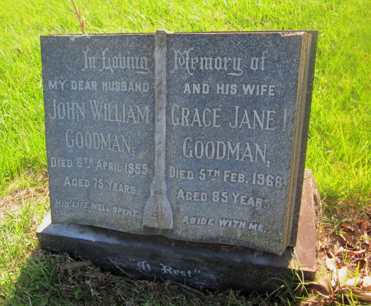 GOODMAN John William -1955 &amp; Grace Jane -1966
