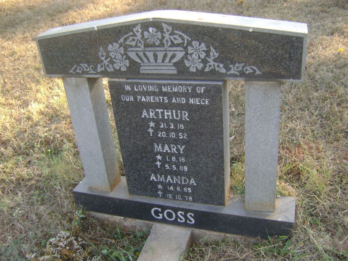 GOSS Arthur 1918-1952 &amp; Mary 1916-1989 :: GOSS Amanda 1965-1978