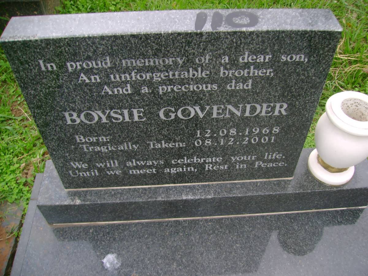 GOVENDER Boysie 1968-2001