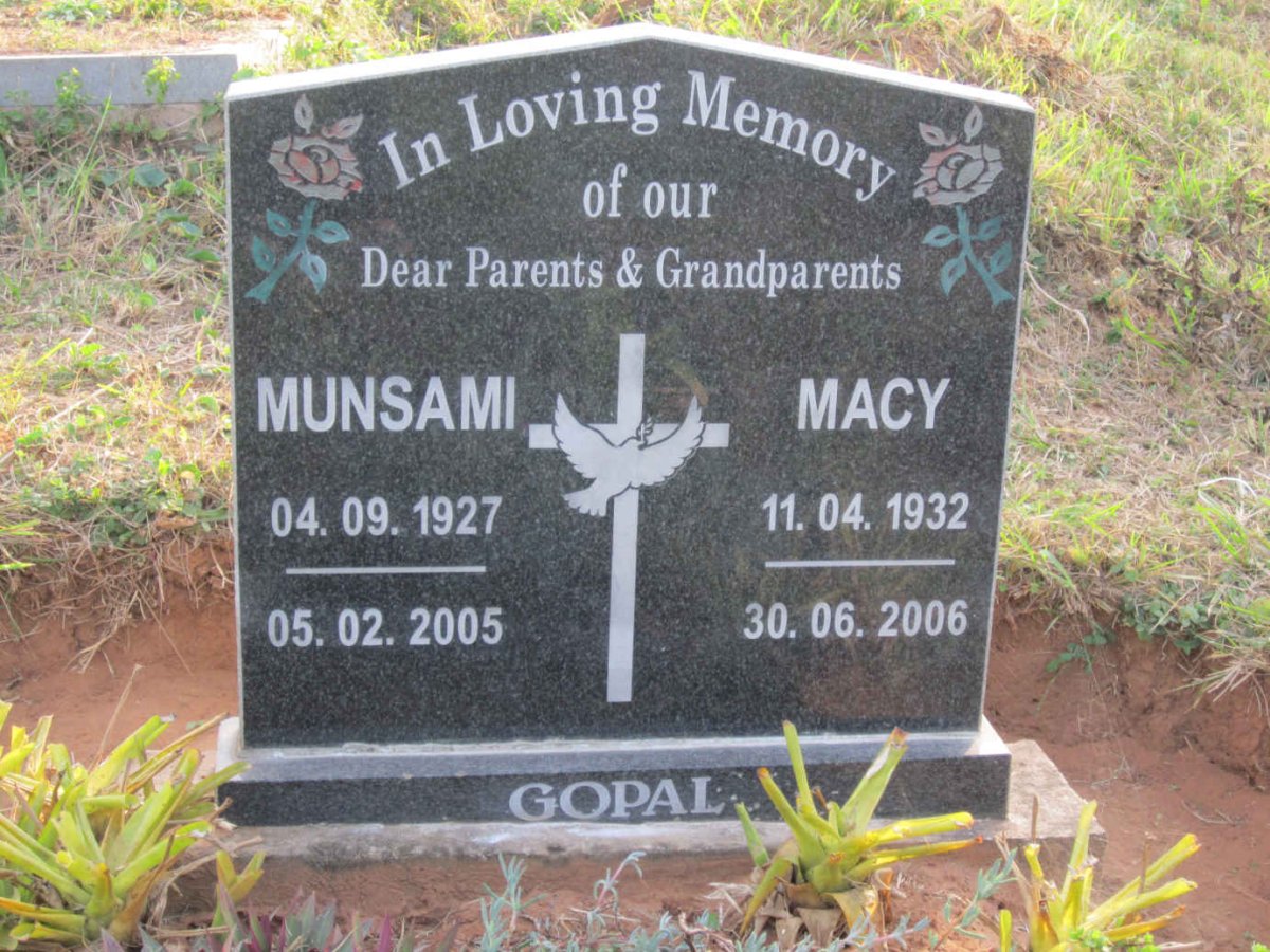 GOPAL Munsami 1927-2005 &amp; Macy 1932-2006