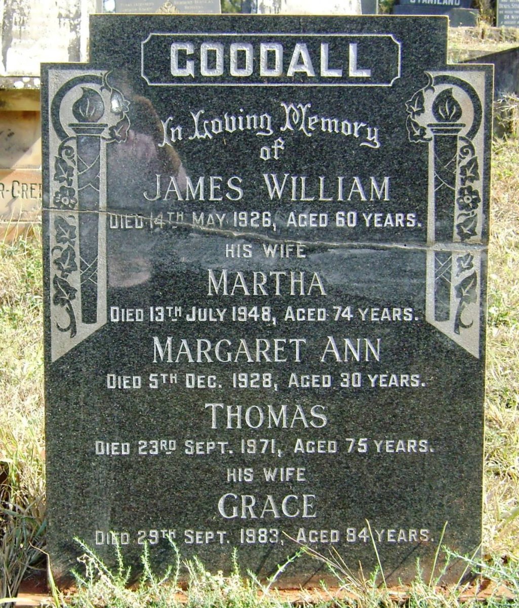 GOODALL James William -1926 &amp; Martha -1948 :: GOODALL Margaret Anne -1928 :: GOODALL Thomas -1971 &amp; GOODALL Grace -1983