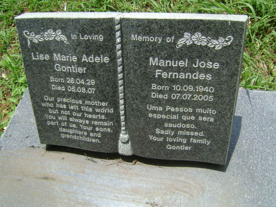 FERNANDES Manuel Jose 1940-2005 :: GONTIER Lise Marie Adele 1929-2007