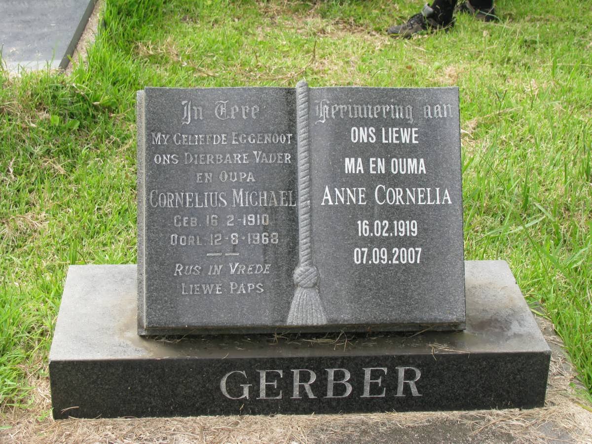 GERBER Cornelius Michael 1910-1968 &amp; Anne Cornelia 1919-2007