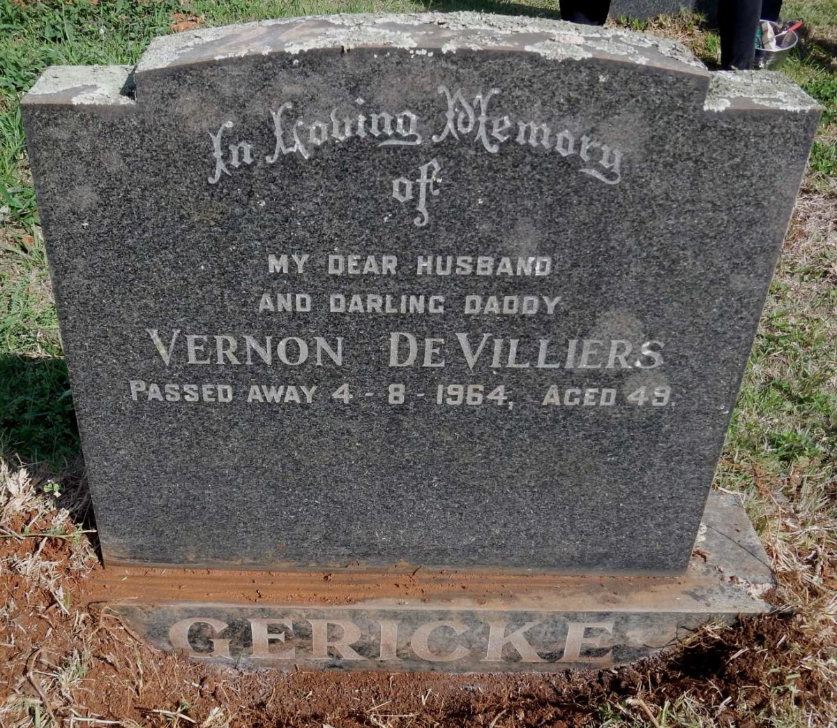 GERICKE Vernon de Villiers -1964