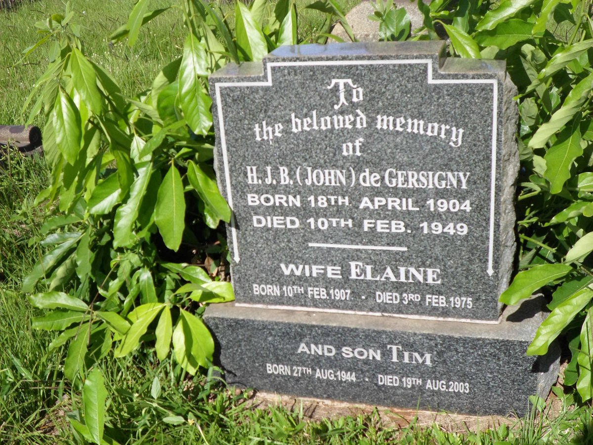 GERSIGNY H.J.B., de 1904-1949 &amp; Elaine 1907-1975 :: GERSIGNY Tim, de 1944-2003