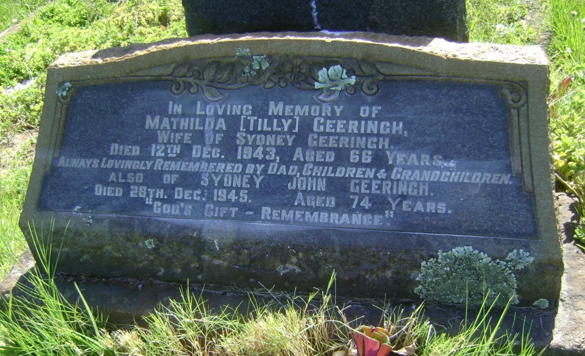 GEERINGH Sydney John -1945 &amp; Mathilda -1943