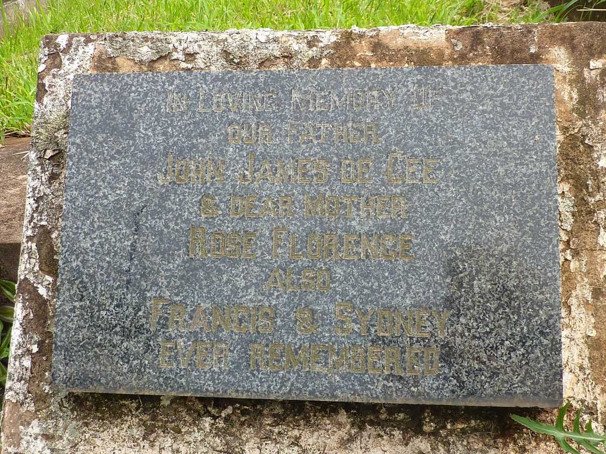 GEE John James -1951, de &amp; Rose Florence -1974 :: GEE Francis de -1921 :: GEE Sydney de -1927