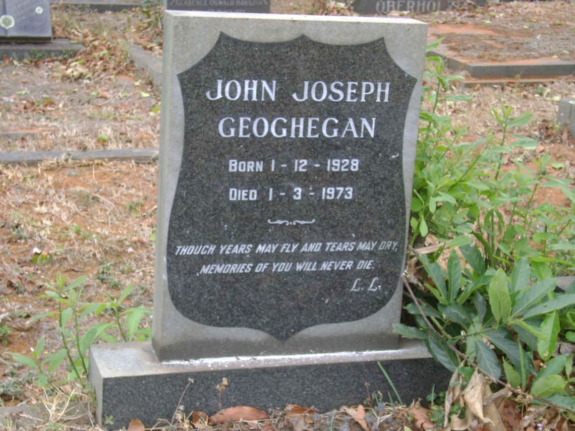 GEOGHEGAN John Joseph 1928-1973
