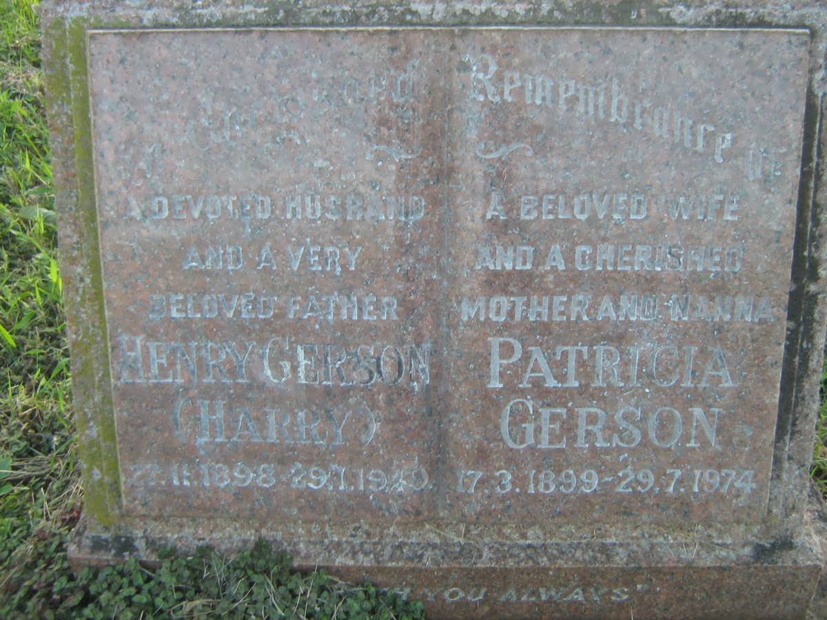 GERSON Henry 1898-1949 &amp; Patricia 1899-1974