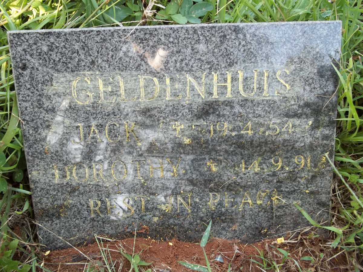 GELDENHUIS Jack -1954 &amp; Dorothy -1991