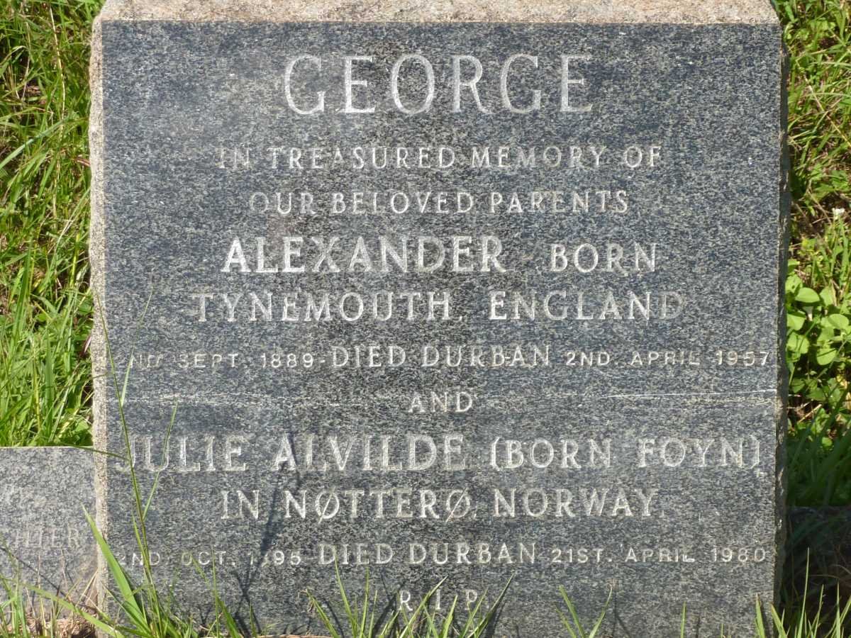 GEORGE Alexander 1889-1957 &amp; Julie Alvilde FOYN 1895-1980