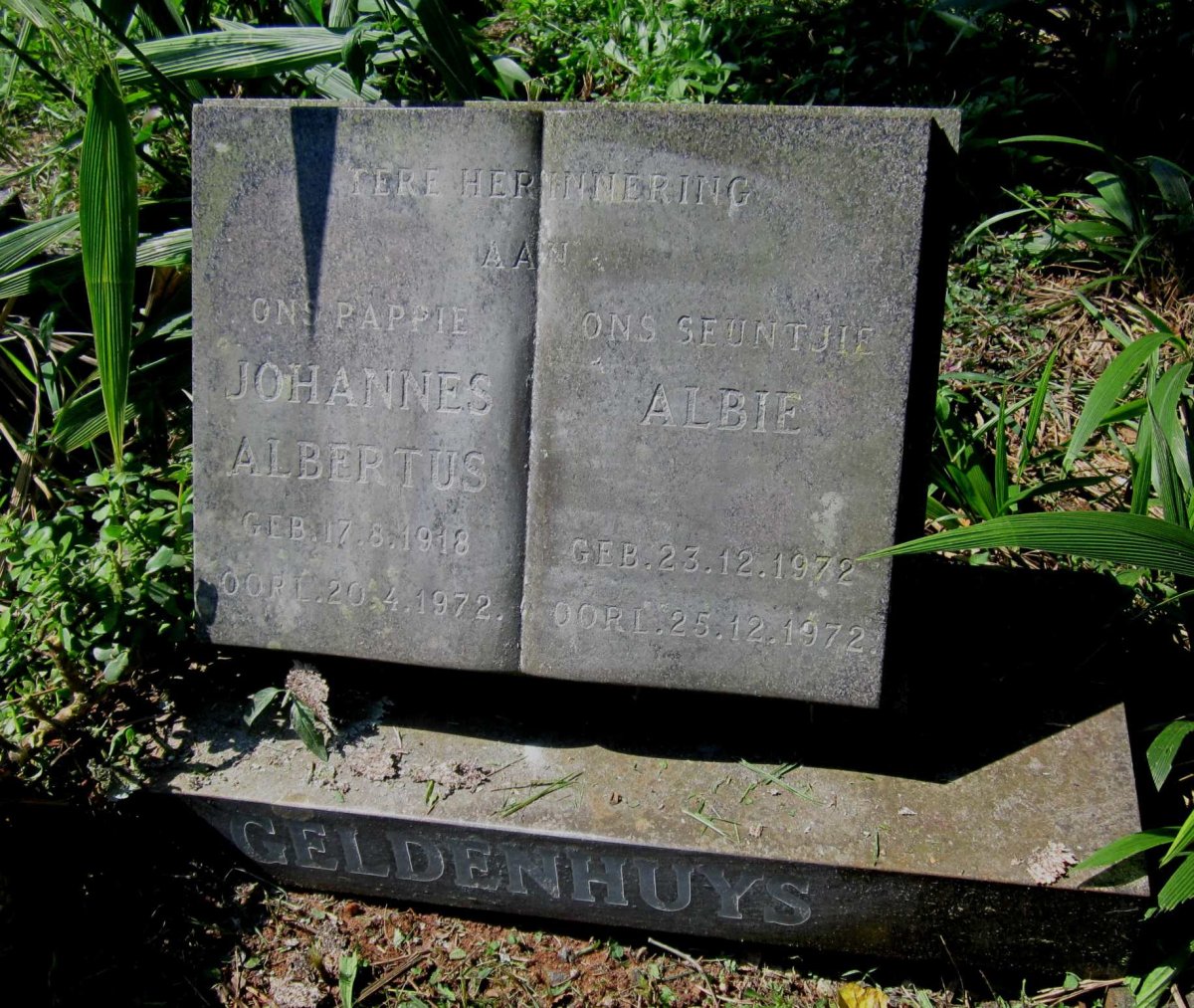 GELDENHUYS Johannes Albertus 1918-1972 :: GELDENHUYS Albie 1972-1972