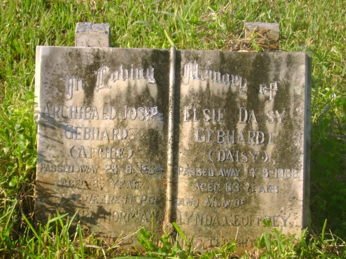 GEBHARDT Archibald Joseph -1964 &amp; Elsie Daisy -1966