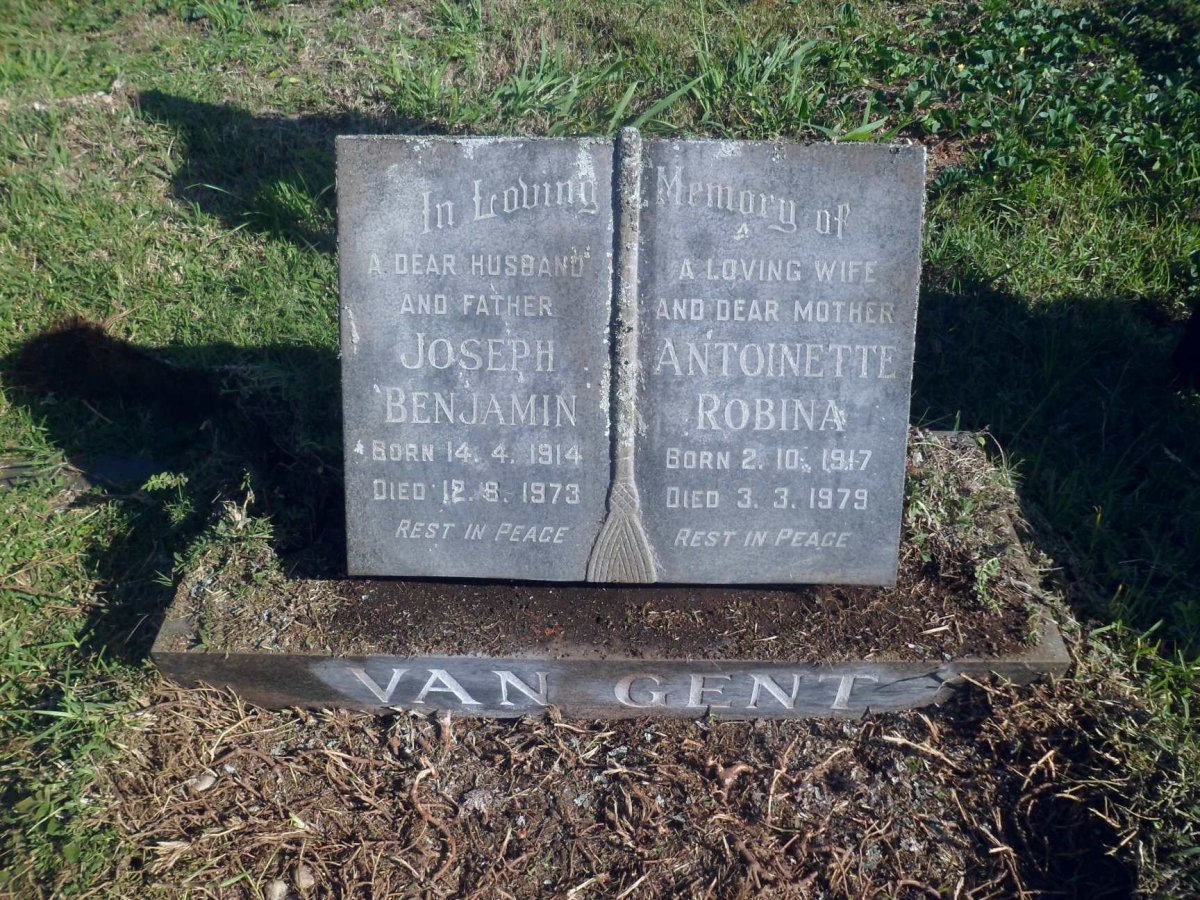 GENT Joseph Benjamin, van 1914-1973 &amp; Antoinette Robina 1917-1979