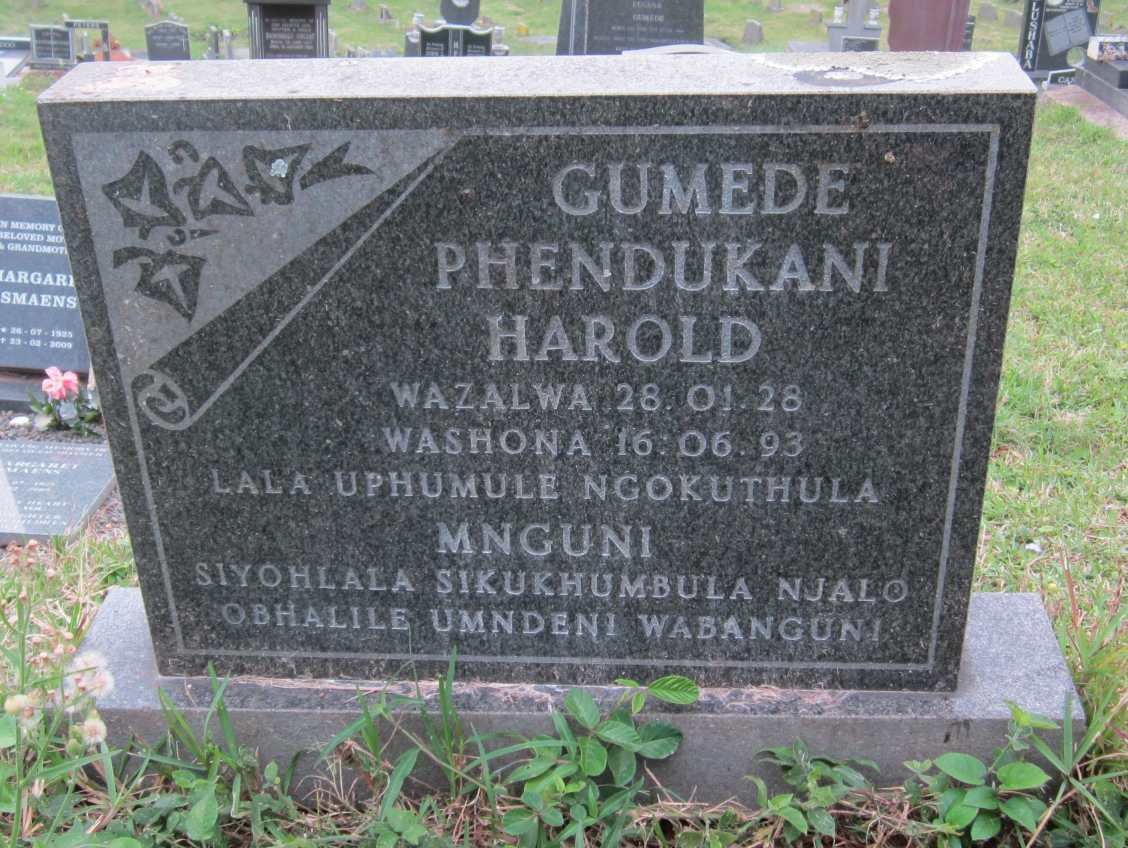 GUMEDE Phendukani Harold 1928-1993