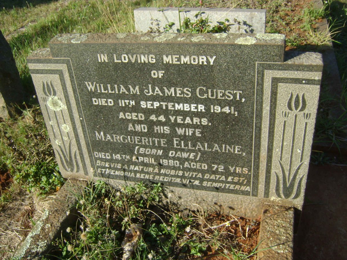 GUEST William James -1941 &amp; Marguerite Ellalaine DAWE -1980
