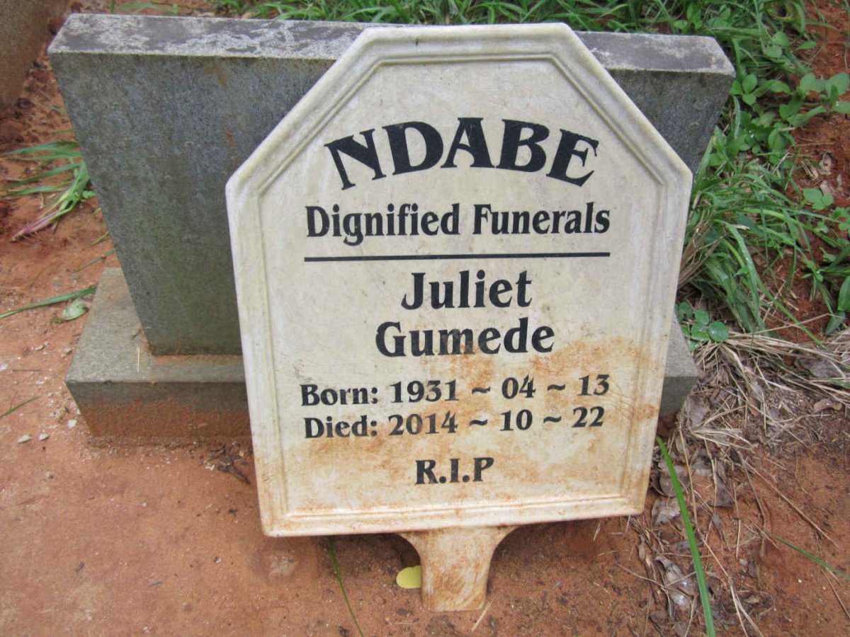 GUMEDE Juliet 1931-2014