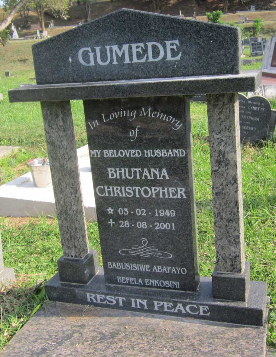 GUMEDE Bhutana Christopher 1949-2001