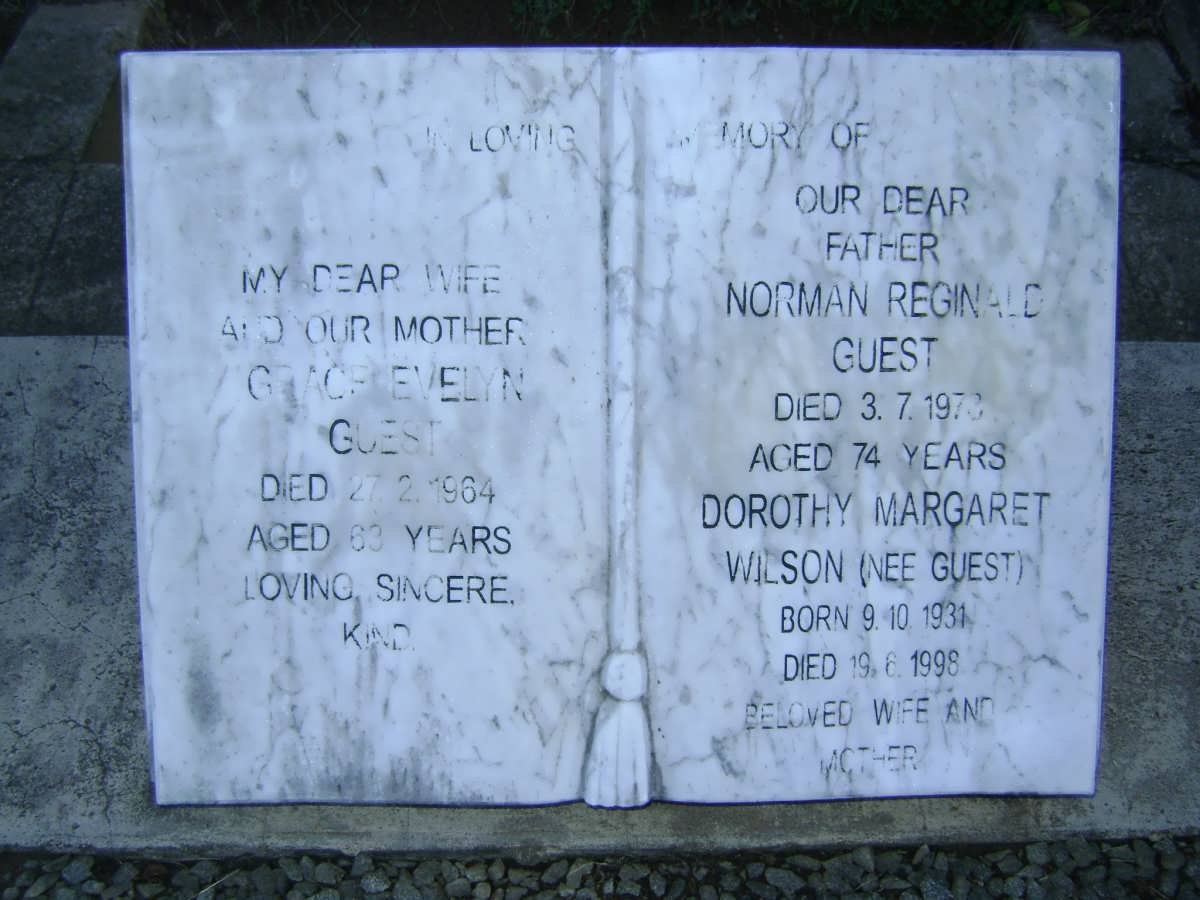 GUEST Norman Reginald -1973 &amp; Grace Evelyn -1964 :: WILSON Dorothy Margaret nee GUEST 1931-1998