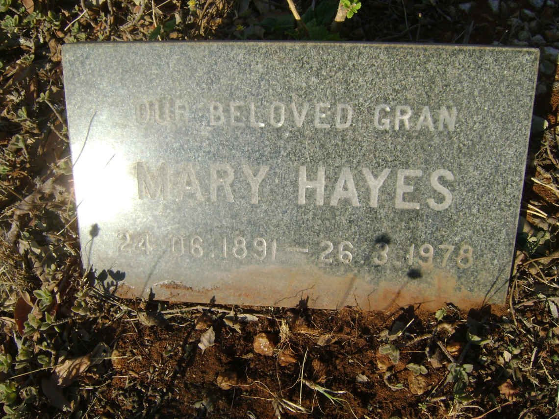 HAYES Mary 1891-1978