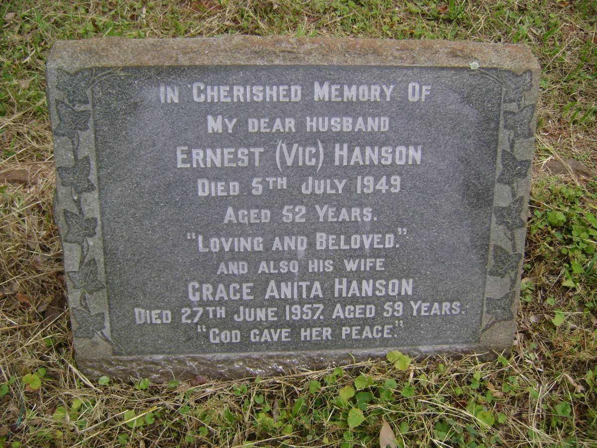 HANSON Ernest -1949 &amp; Grace Anita -1957