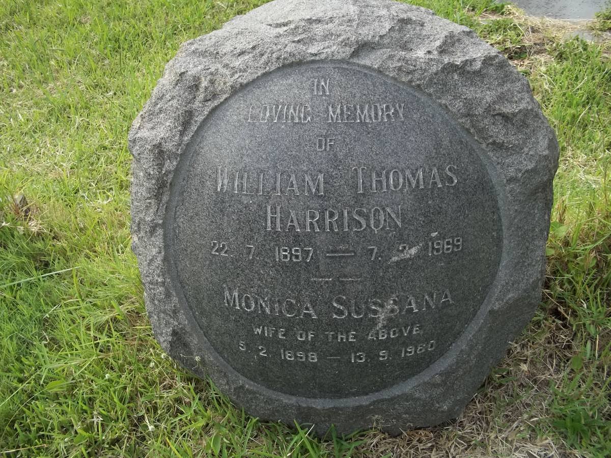 HARRISON William Thomas 1897-1969 &amp; Monica Sussana 1898-1980