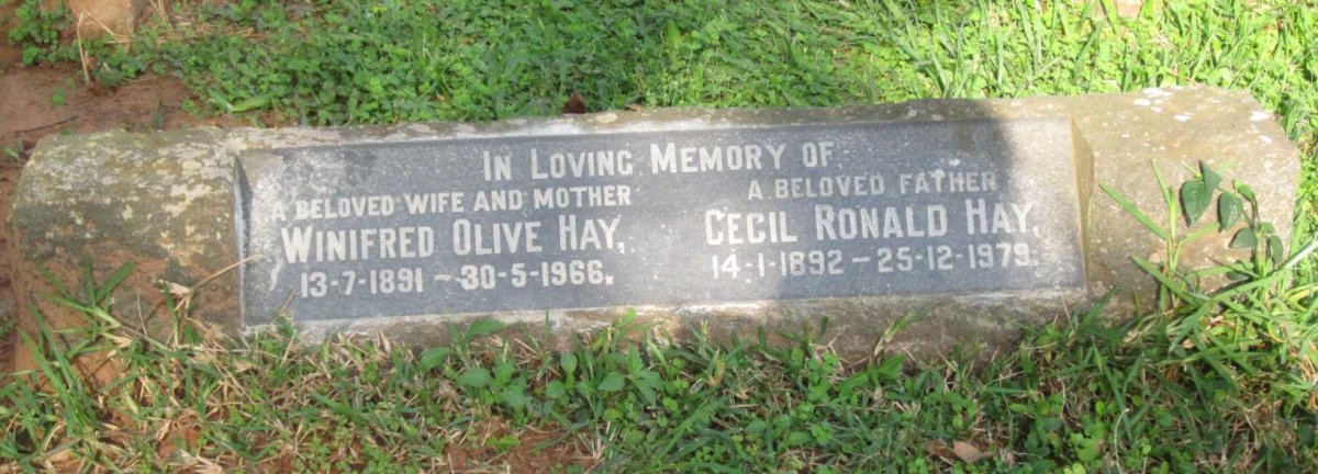 HAY Cecil Ronald 1892-1979 &amp; Winifred Olive 1891-1966
