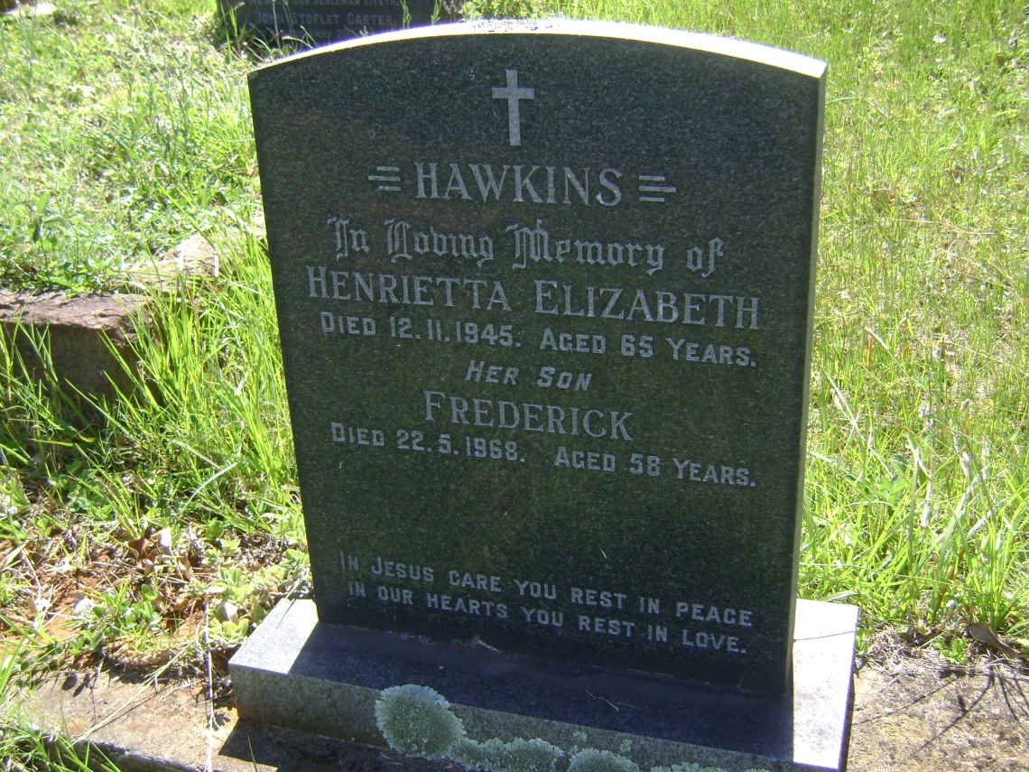 HAWKINS Henrietta Elizabeth -1945 :: HAWKINS Frederick -1968