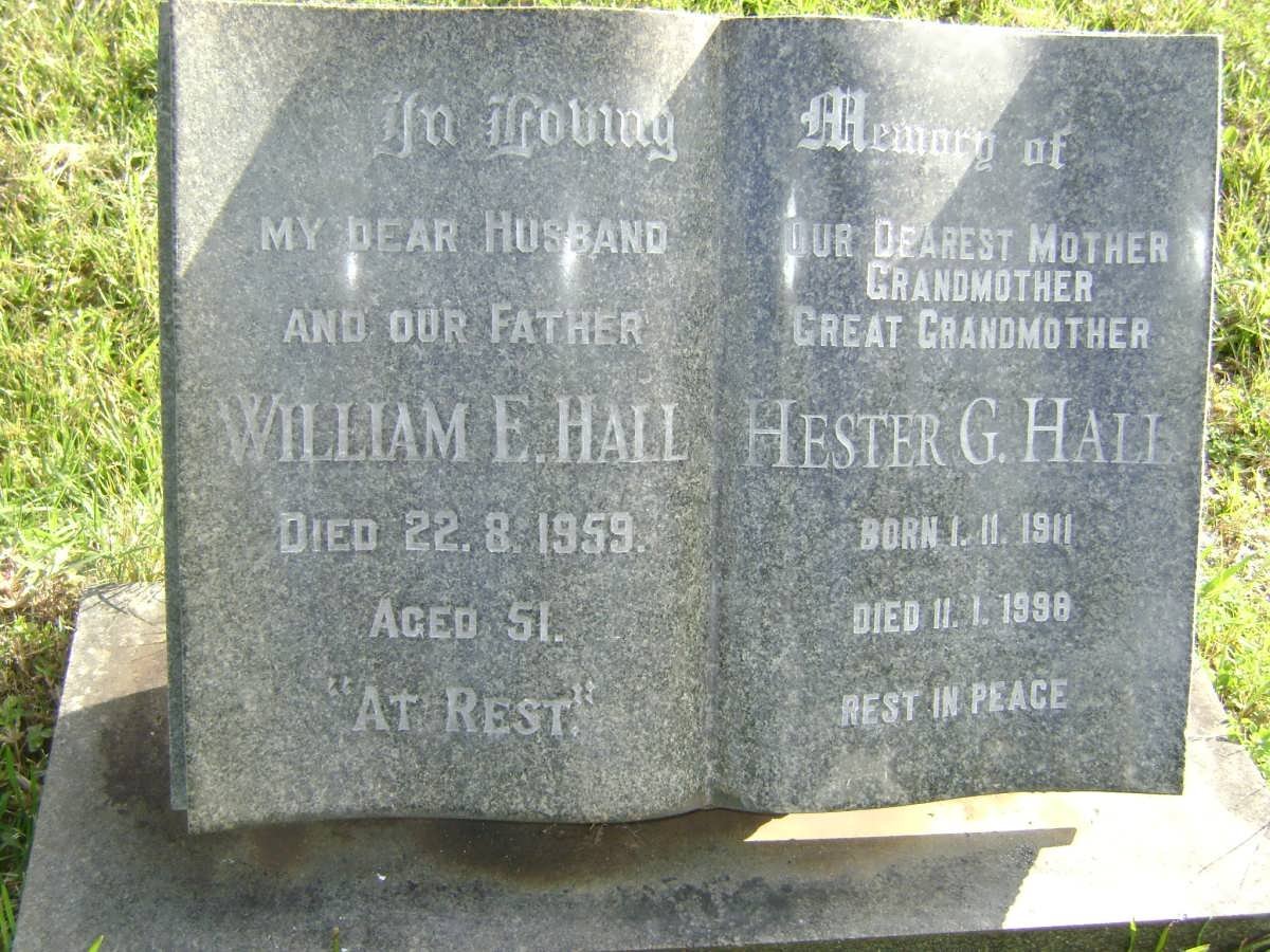 HALL William E. -1959 &amp; Hester G. 1911-1998