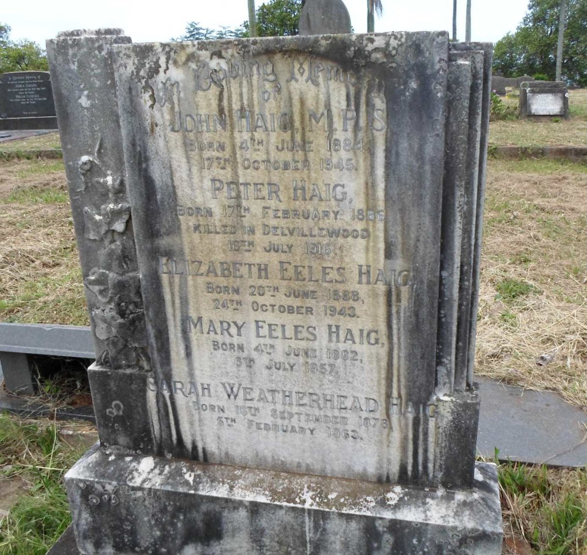 HAIG John 1884-1945 :: HAIG Peter 1886-1916 :: HAIG Elizabeth Eeles 1888-1943