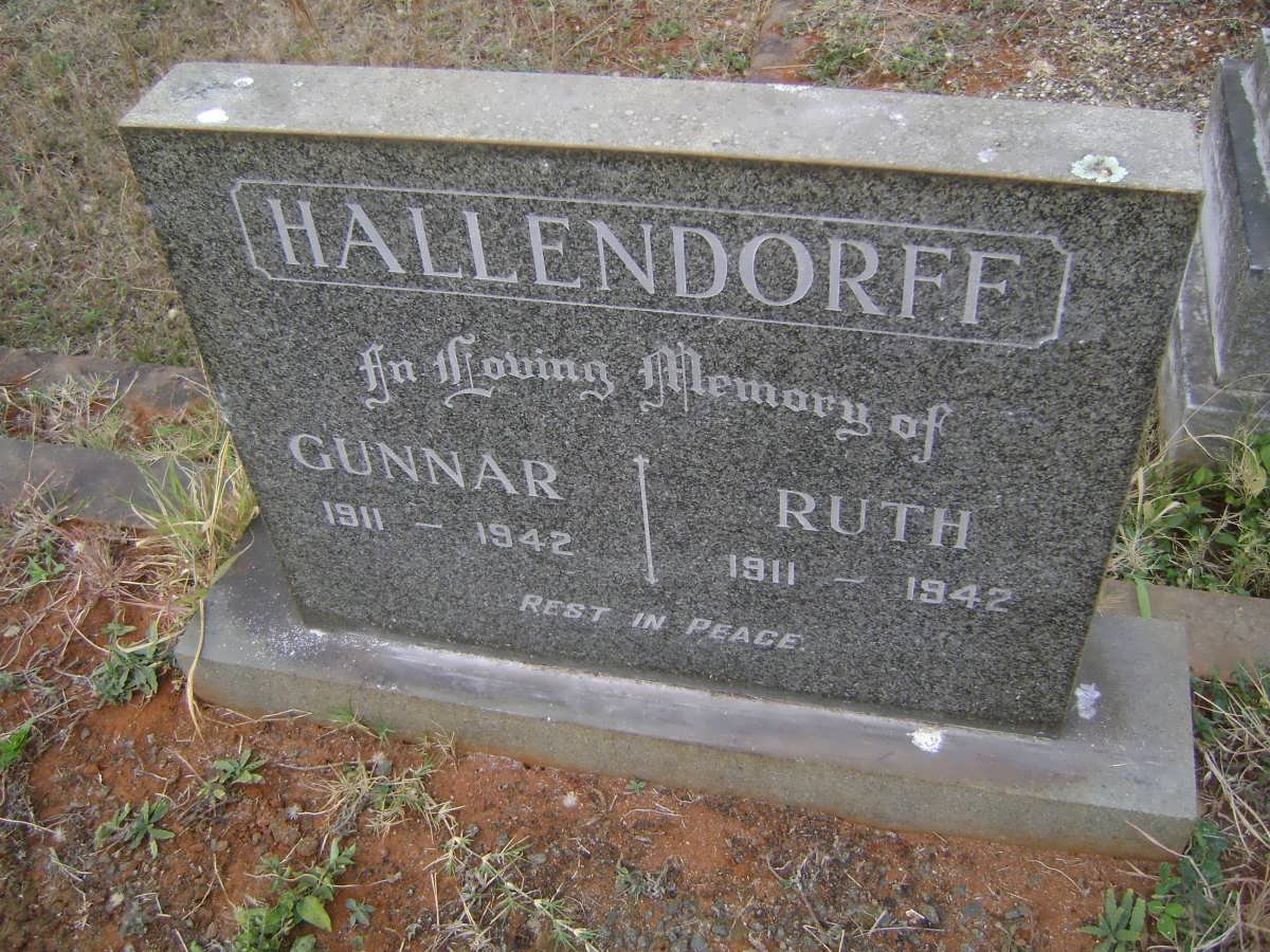 HALLENDORFF Gunnar 1911-1942 &amp; Ruth 1911-1942