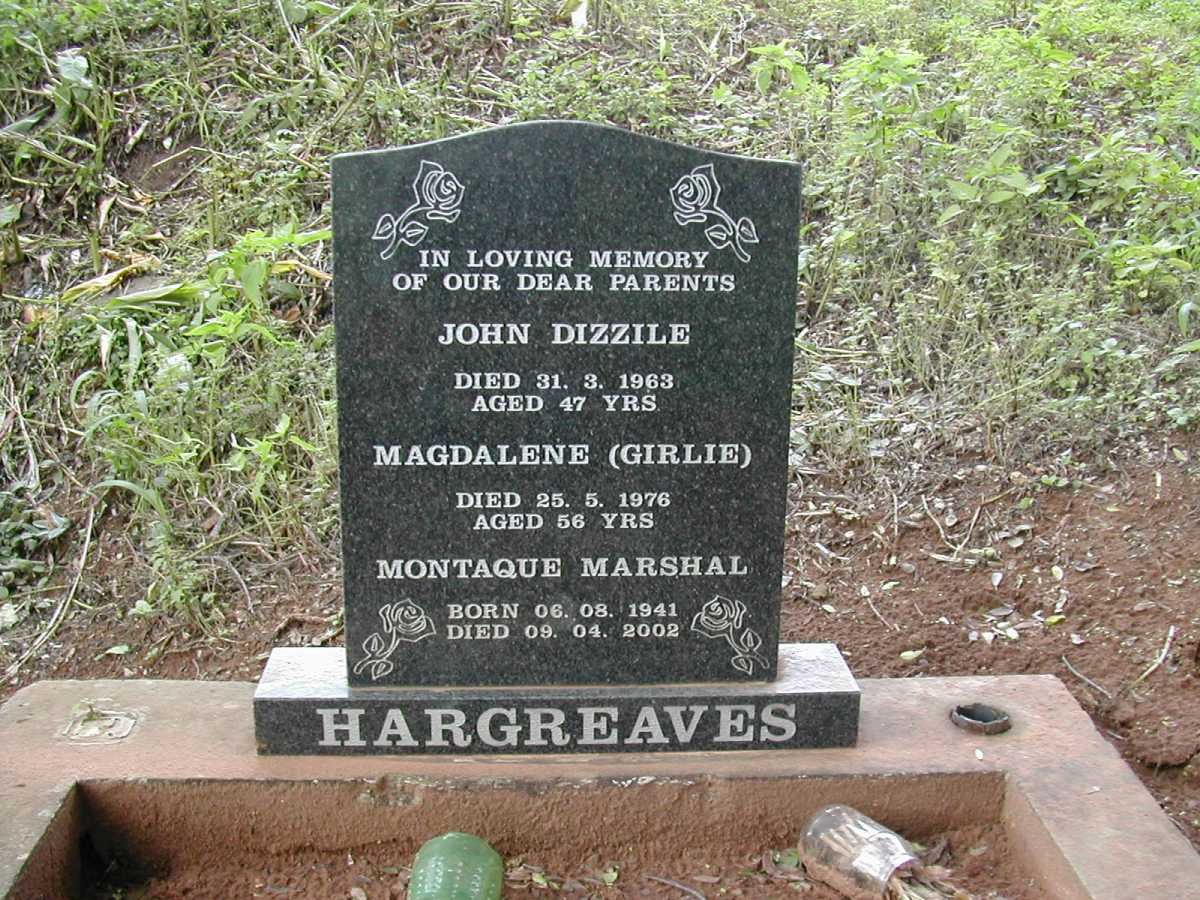 HARGREAVES John Dizzile -1963 &amp; Magdalene -1976 :: HARGREAVES Montaque Marshal 1941-2002