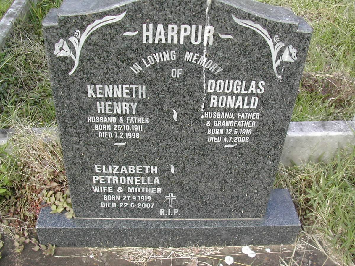 HARPUR Kenneth Henry 1911-1998 :: HARPUR Douglas Ronald 1918-2008 :: HARPUR Elizabeth Petronella 1919-2007