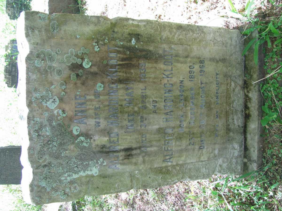 HARDING-KLOOT Alfred 1890-1968 &amp; Anne MAY -1939