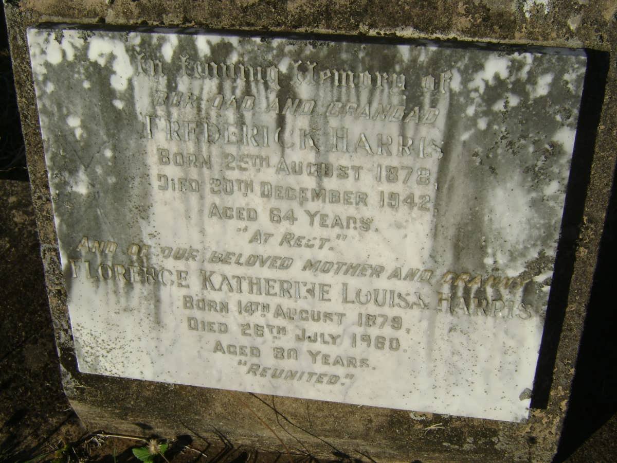 HARRIS Frederick 1878-1942 &amp; Florence Katherine Louisa 1879-1960
