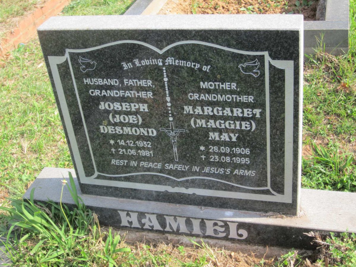 HAMIEL Joseph Desmond 1932-1981 &amp; Margaret May 1906-1995