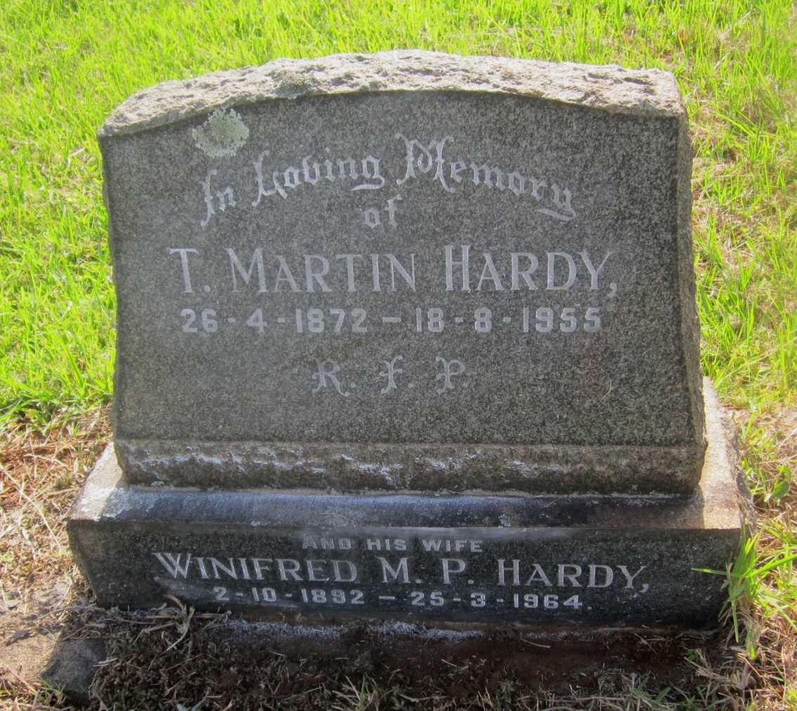 HARDY T. Martin 1872-1955 &amp; Winifred M.P. 1892-1964