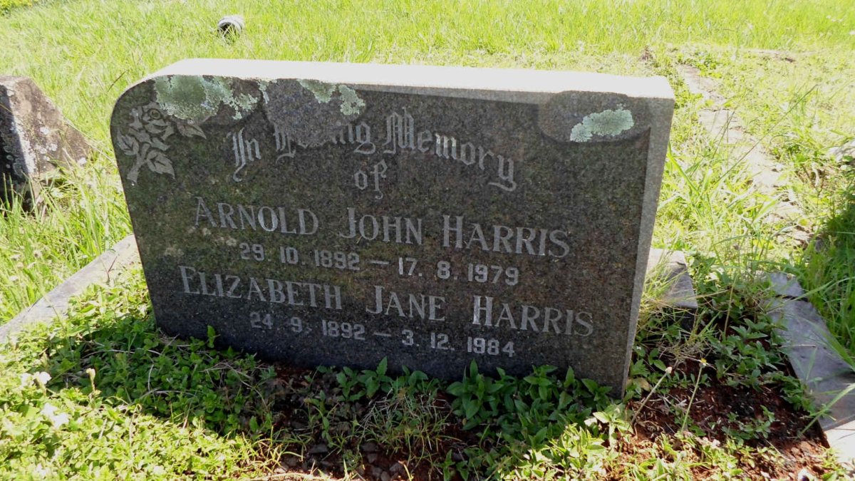 HARRIS Arnold John 1892-1979 &amp; Elizabeth Jane 1892-1984