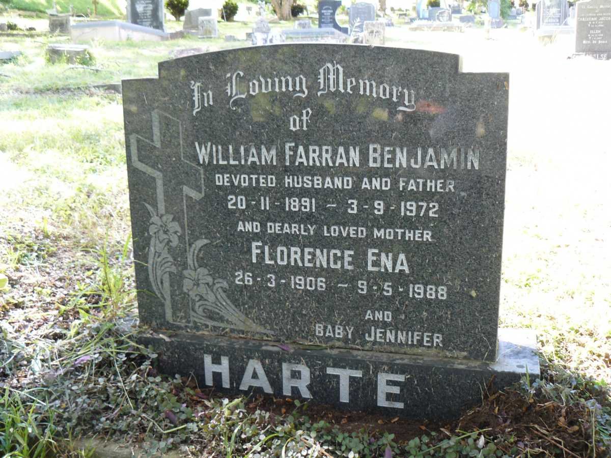 HARTE William Farran Benjamin 1891-1972 &amp; Florence Ena 1906-1988 :: HARTE Jennifer Jean -1936