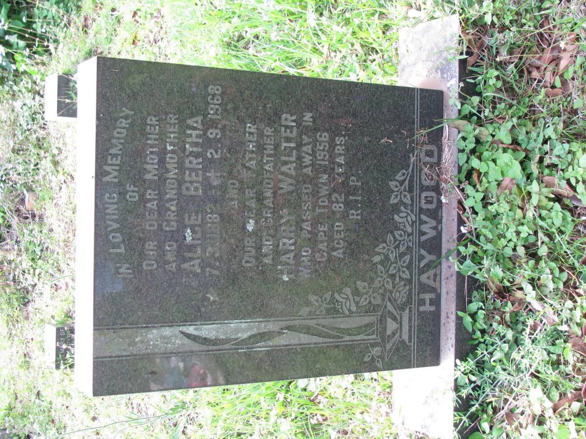 HAYWOOD Harry Walter -1956 &amp; Alice Bertha 1882-1968