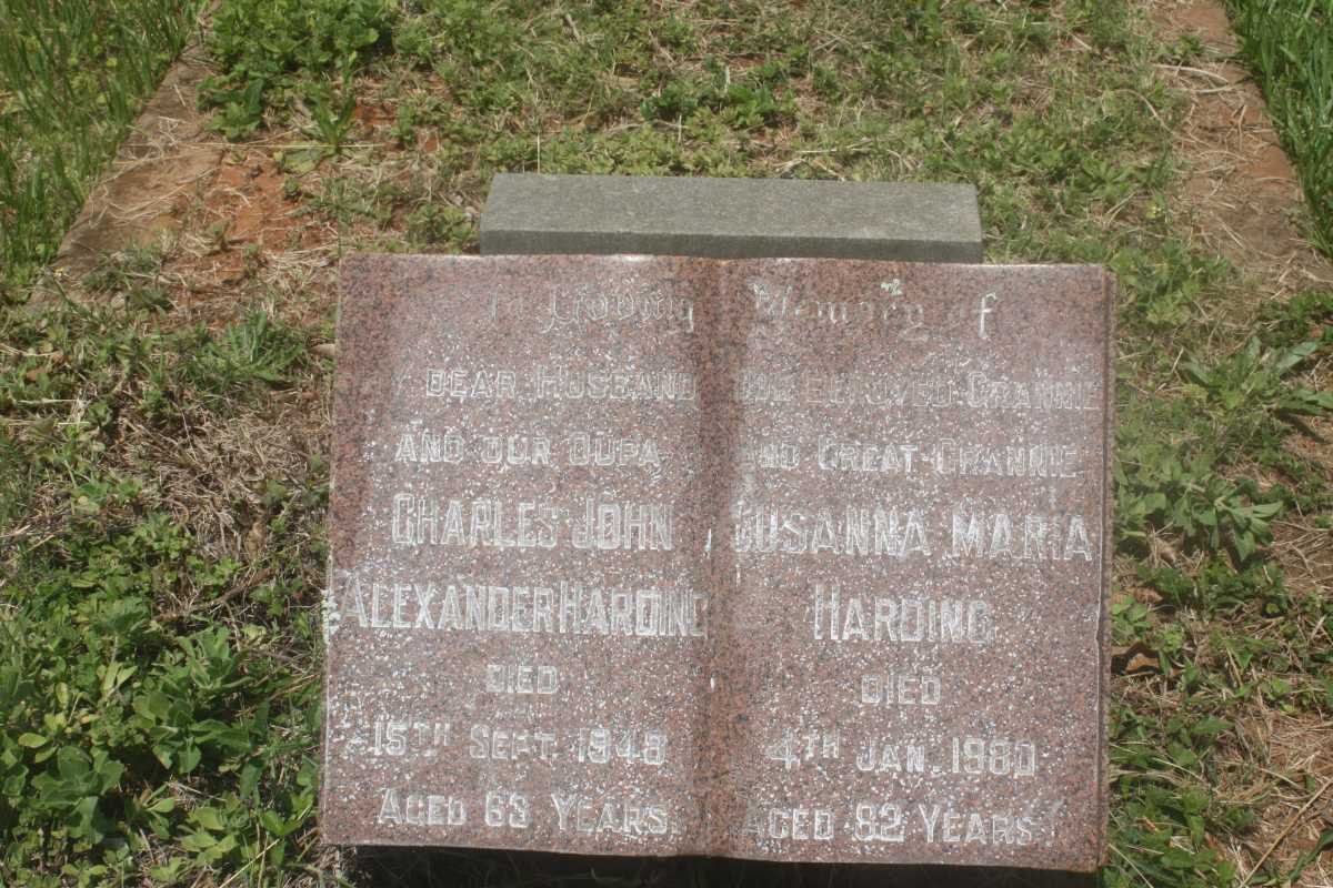HARDING Charles John Alexander -1948 &amp; Susanna Maria -1980