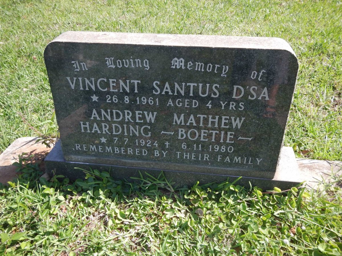 HARDING Andrew Mathew 1924-1980 :: D'SA Vincent Santus  -1961
