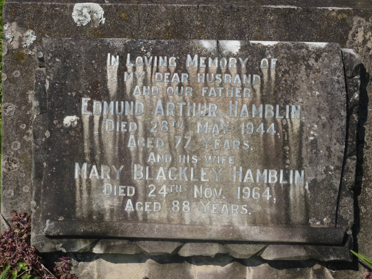 HAMBLIN Edmund Arthur -1944 &amp; Mary Blackley -1964