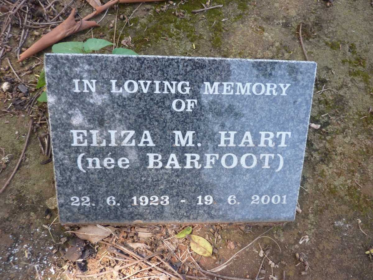 HART Eliza M. nee BARFOOT 1923-2001