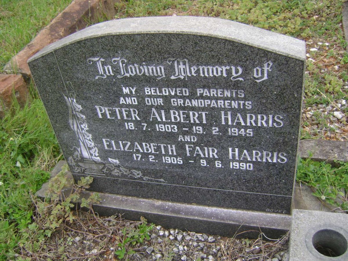 HARRIS Peter Albert 1903-1945 &amp; Elizabeth Fair 1905-1990