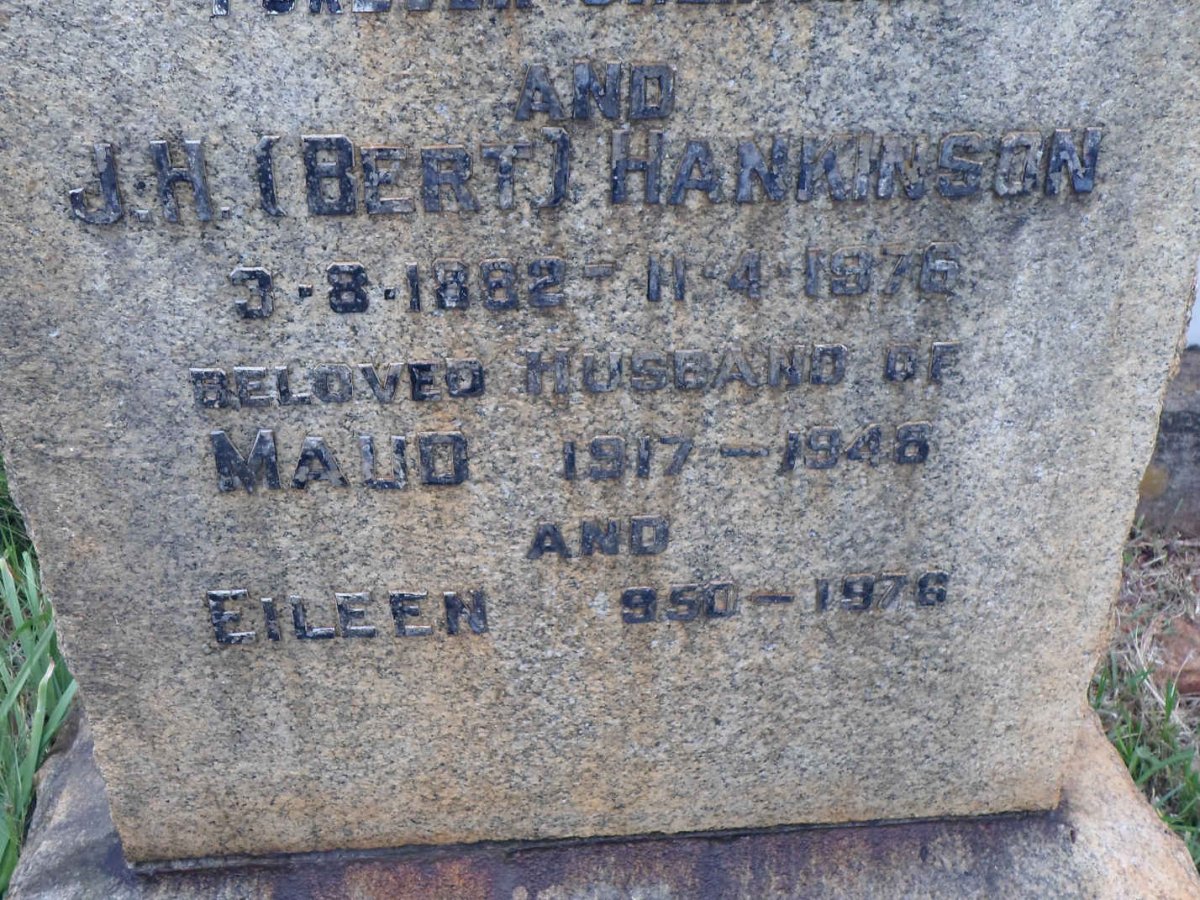 HANKINSON J.H. 1882-1976 :: HANKINSON Eileen 1950-1976