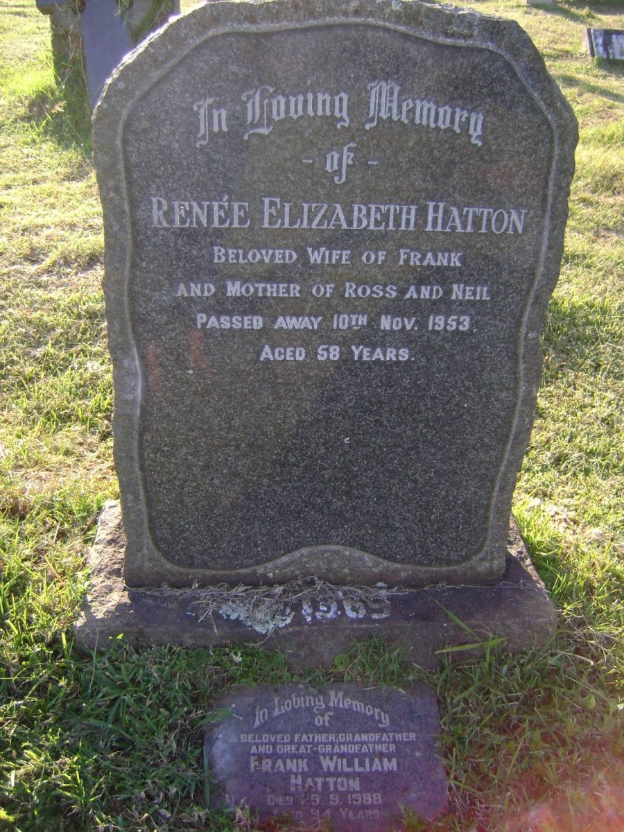 HATTON Frank William -1988 &amp; Renee Elizabeth -1953