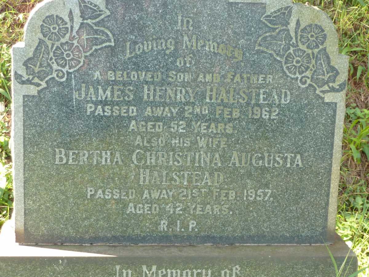 HALSTEAD Amelia 1888-1974 :: HALSTEAD James Henry -1962 &amp; Bertha Christina Augusta -1957