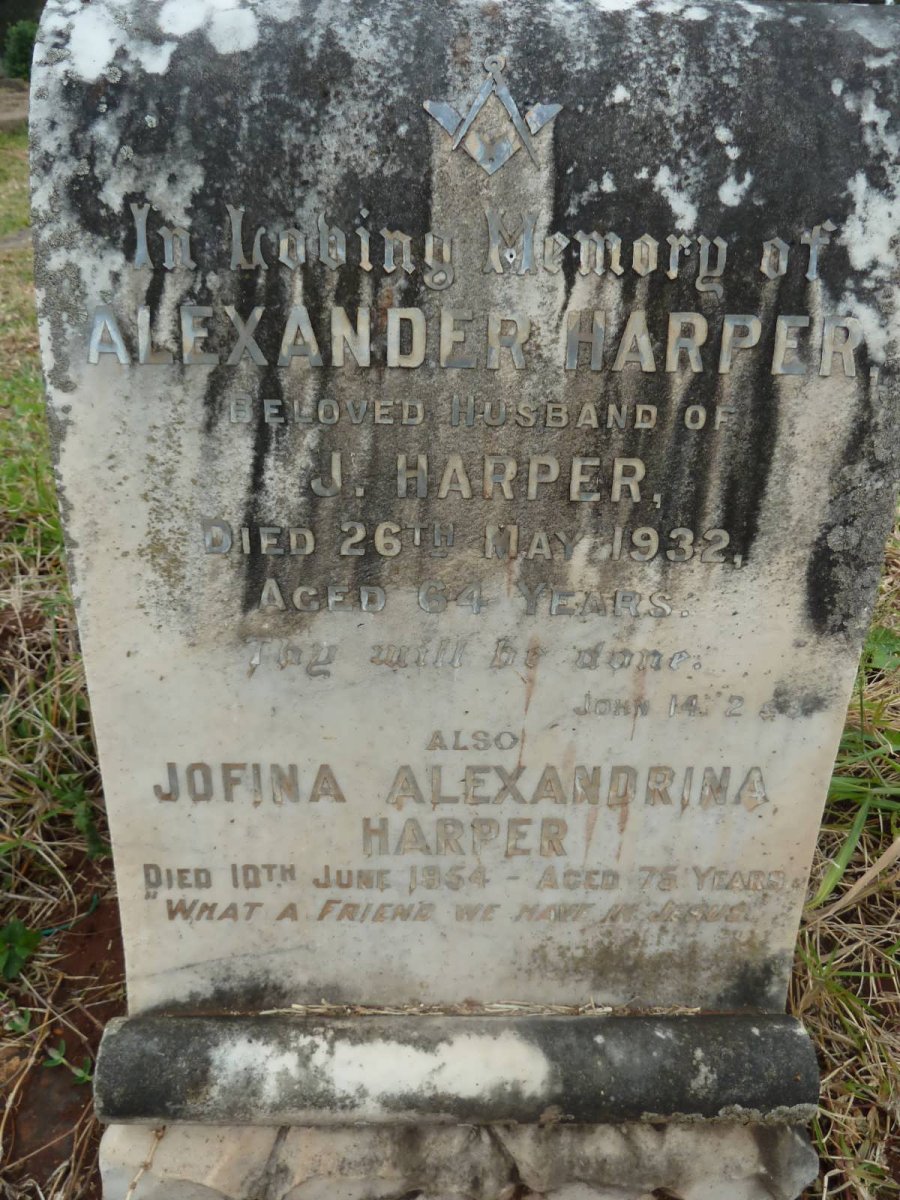 HARPER Alexander -1932 &amp; Jofina Alexandrina -1954 :: HARPER Annie -1936 :: OLDHAM Roy -1989 &amp; Mary -1974